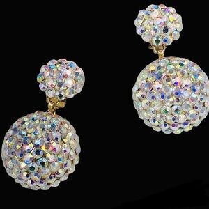 Vintage 1980’s Disco AB Rhinestone Drop Earrings